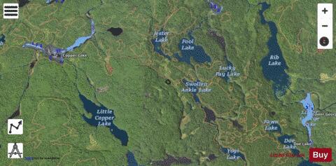 Copper Lake + Lower George Lake depth contour Map - i-Boating App - Satellite