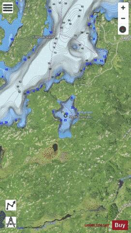 Meditation Lake depth contour Map - i-Boating App - Satellite