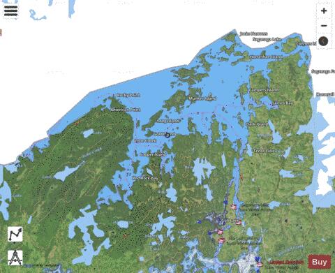 Saganaga Lake depth contour Map - i-Boating App - Satellite