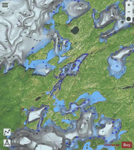 Rattle Lake depth contour Map - i-Boating App - Satellite