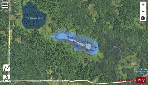 Welch Lake depth contour Map - i-Boating App - Satellite