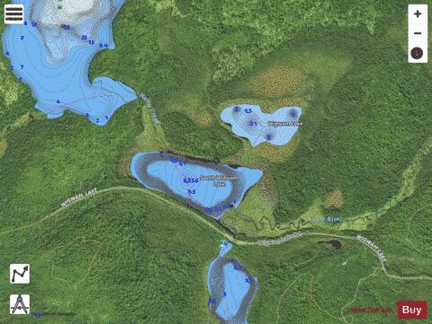 North Wigwam Lake + South Wigwam Lake depth contour Map - i-Boating App - Satellite