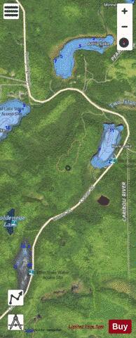 Artlip Lake + Echo Lake + Hare Lake depth contour Map - i-Boating App - Satellite