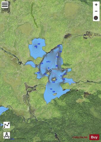 Kawasachong Lake depth contour Map - i-Boating App - Satellite