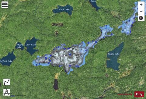 Makwa Lake depth contour Map - i-Boating App - Satellite