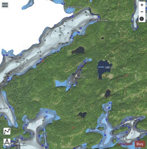 Dutton Lake depth contour Map - i-Boating App - Satellite