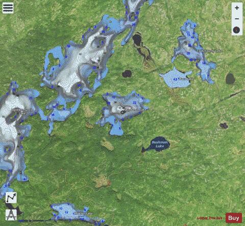 Skindance Lake depth contour Map - i-Boating App - Satellite