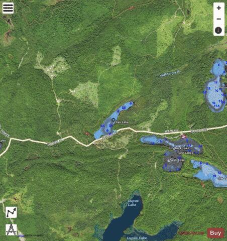 Elixir Lake depth contour Map - i-Boating App - Satellite
