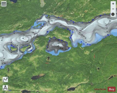 Kek Lake depth contour Map - i-Boating App - Satellite