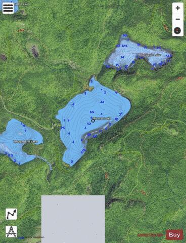 Micmac Lake depth contour Map - i-Boating App - Satellite