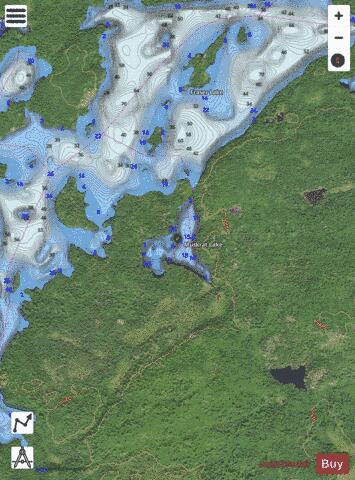 Muskrat Lake depth contour Map - i-Boating App - Satellite