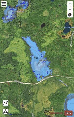 Delay Lake depth contour Map - i-Boating App - Satellite