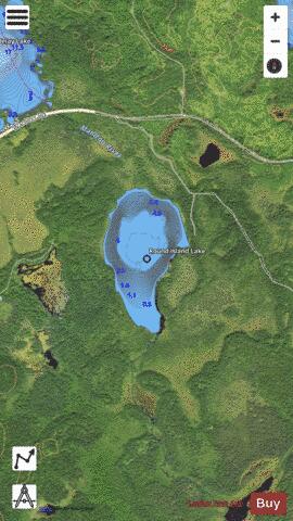 Round Island Lake depth contour Map - i-Boating App - Satellite