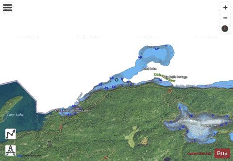 Melon Lake + Seed Lake + depth contour Map - i-Boating App - Satellite
