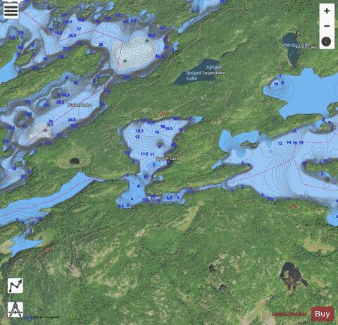 Splash Lake depth contour Map - i-Boating App - Satellite