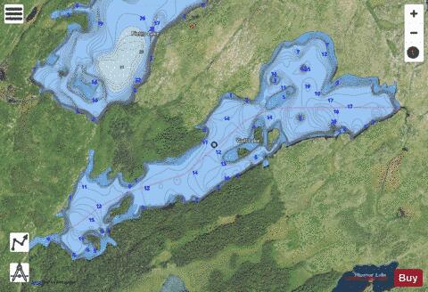 Gull Lake depth contour Map - i-Boating App - Satellite
