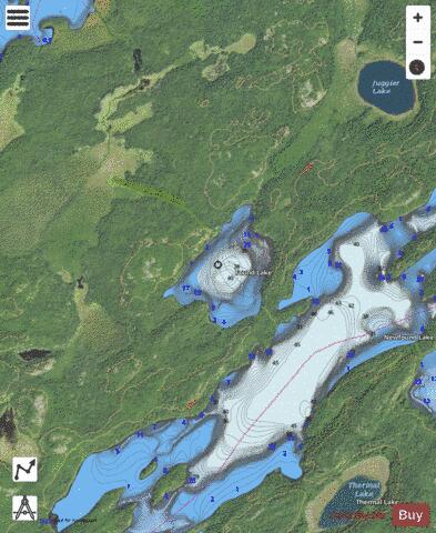 Found Lake depth contour Map - i-Boating App - Satellite