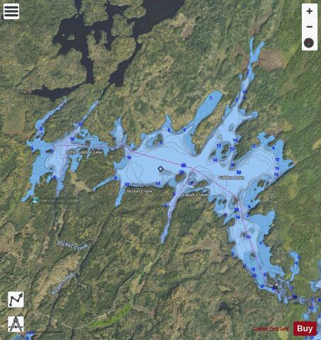 Gabbro Lake + Little Gabbro Lake depth contour Map - i-Boating App - Satellite