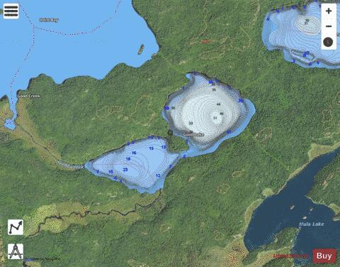 Good Lake depth contour Map - i-Boating App - Satellite