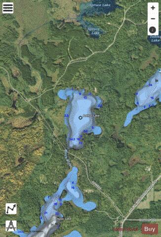 Arthur Lake depth contour Map - i-Boating App - Satellite