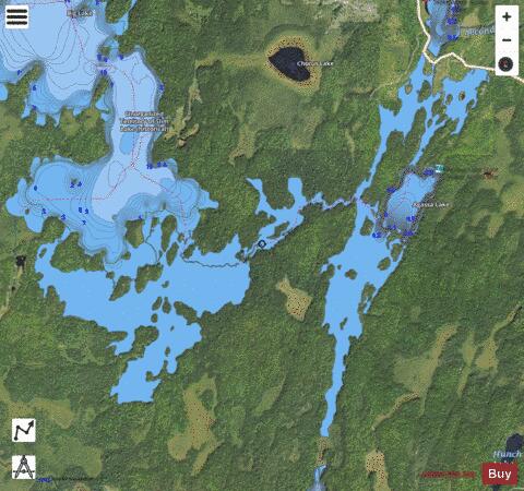 Agassa Lake + depth contour Map - i-Boating App - Satellite