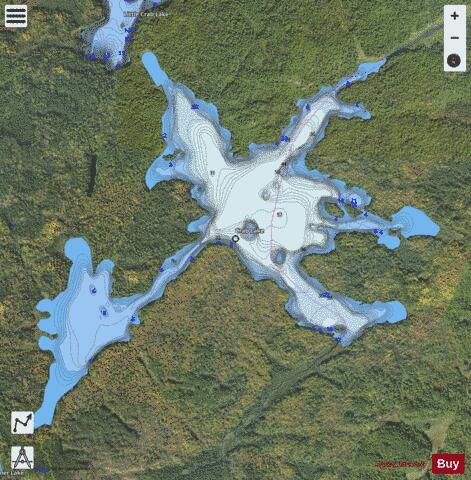 Crab Lake depth contour Map - i-Boating App - Satellite