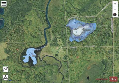 Bug Lake + Pioneer Lake depth contour Map - i-Boating App - Satellite