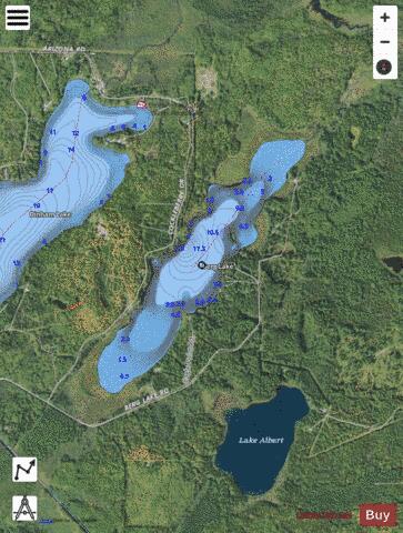 Berg Lake depth contour Map - i-Boating App - Satellite
