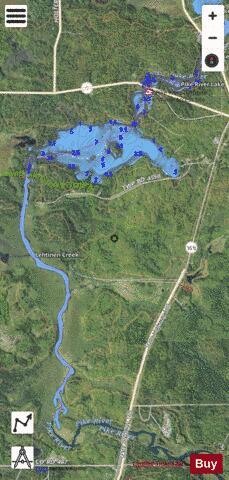 Pike River Flowage + Pike River Lake + depth contour Map - i-Boating App - Satellite