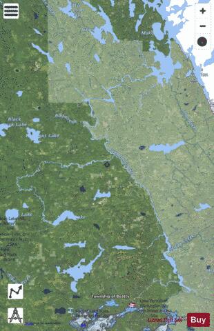 Crane Lake + depth contour Map - i-Boating App - Satellite