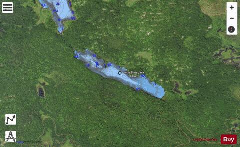 Little Shoepack Lake depth contour Map - i-Boating App - Satellite