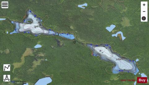 Loiten Lake + Quill Lake + depth contour Map - i-Boating App - Satellite