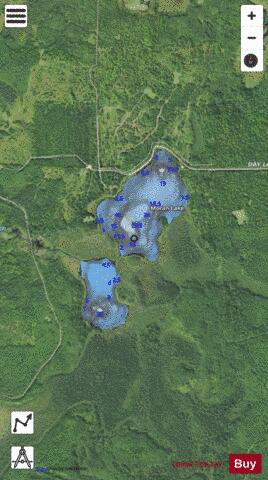 Moran Lake + depth contour Map - i-Boating App - Satellite