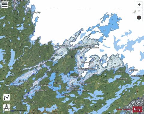 Basswood Lake depth contour Map - i-Boating App - Satellite