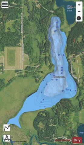 Lake Bootleg depth contour Map - i-Boating App - Satellite