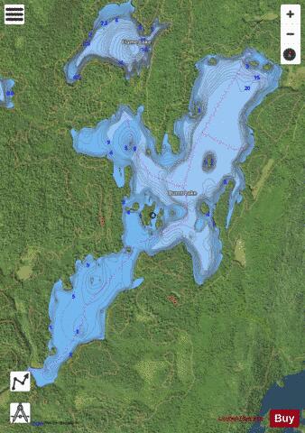 Lake Burnt depth contour Map - i-Boating App - Satellite