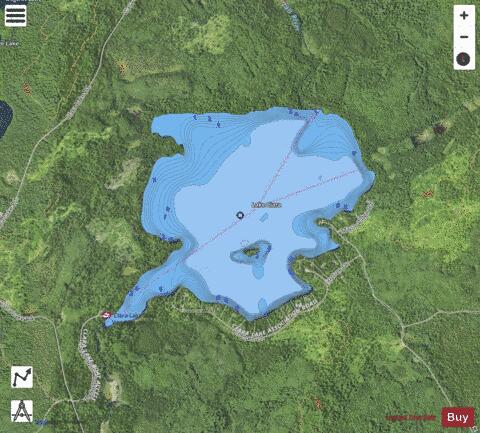 Lake Clara depth contour Map - i-Boating App - Satellite