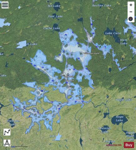 Lake Insula depth contour Map - i-Boating App - Satellite