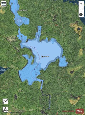 Lake Koma depth contour Map - i-Boating App - Satellite