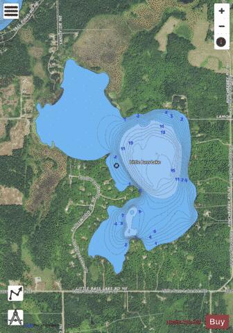 Lake Little Bass depth contour Map - i-Boating App - Satellite