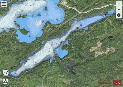 Lake Little Long depth contour Map - i-Boating App - Satellite