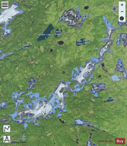 Lake Ogishkemuncie depth contour Map - i-Boating App - Satellite