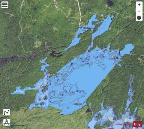 Lake One depth contour Map - i-Boating App - Satellite