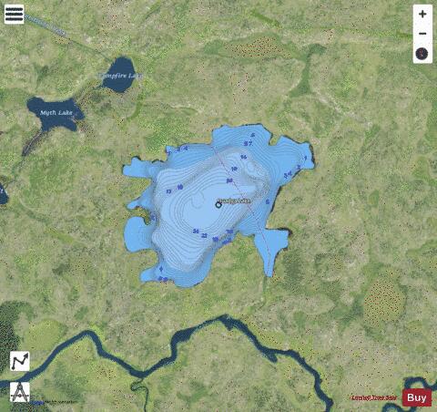 Lake Quadga depth contour Map - i-Boating App - Satellite