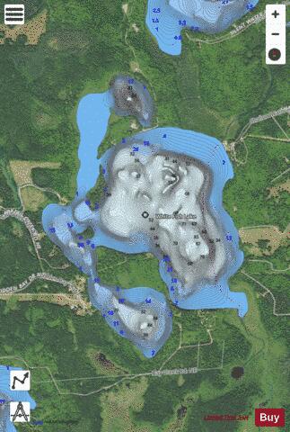 Lake Whitefish depth contour Map - i-Boating App - Satellite