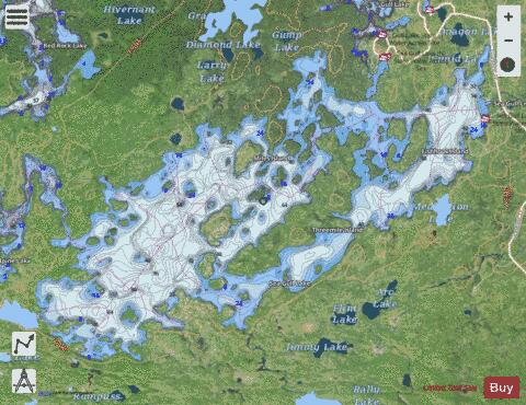 Sea Gull Lake depth contour Map - i-Boating App - Satellite