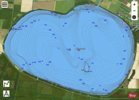 Phelps Lake depth contour Map - i-Boating App - Satellite