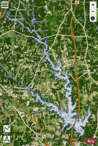 Randleman Lake depth contour Map - i-Boating App - Satellite
