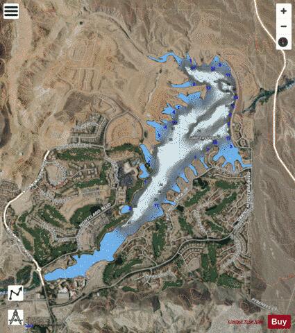 Lake Las Vegas depth contour Map - i-Boating App - Satellite
