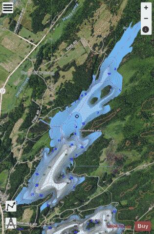 Butterfield Lake depth contour Map - i-Boating App - Satellite